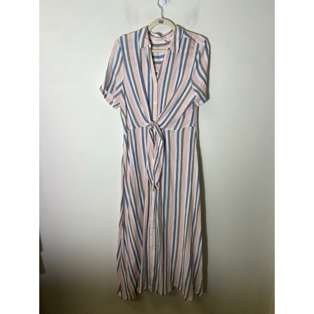 Calson Multi Stripe  Guaze Max Dress Sz M